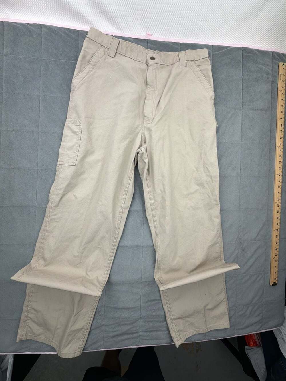 Carhartt Canvas Carpenter Pants Tan Workwear Utility
